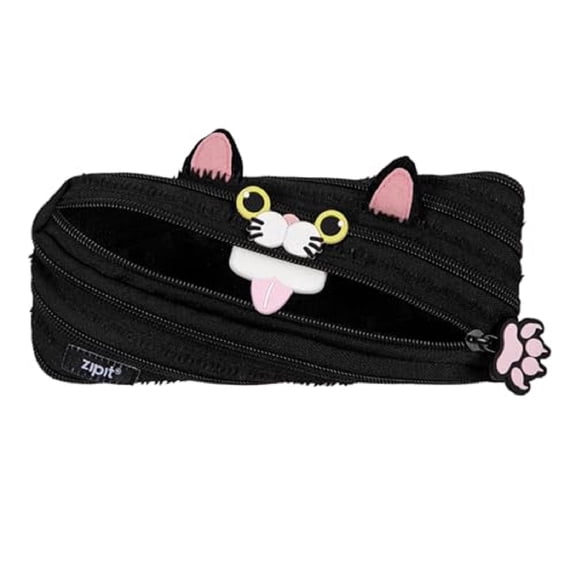 ZIPIT Cat Pencil Case | Cute Black Pencil Pouch