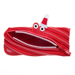 ZIPIT Grillz 3-Ring Binder Pencil Pouch, Large Capacity Pen Case for Kids  and Teens (Red) 