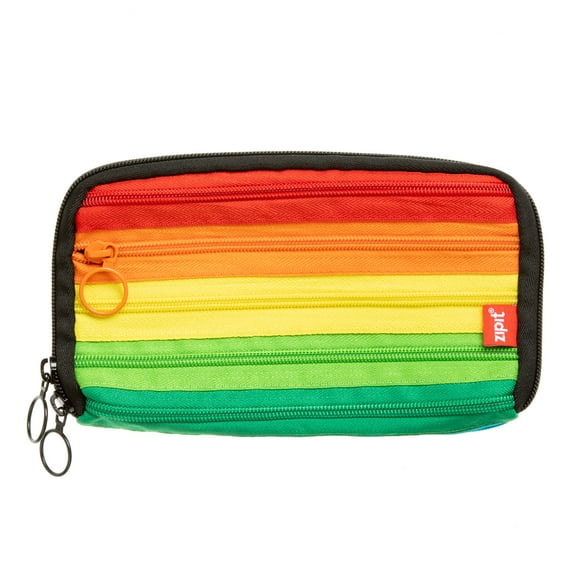 ZIPIT Colors Pencil Case | Rainbow Organizer Pouch with 3 Compartments | Large Capacity Storage