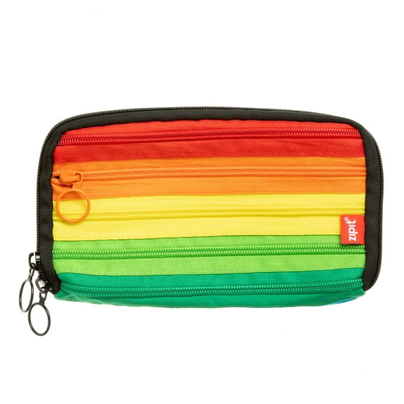ZIPIT Colors Pencil Case | Rainbow Organizer Pouch with 3 Compartments | Large Capacity Storage