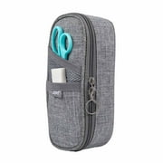 ZIPIT Essentials Pencil Case, Large Capacity Pen Organizer, Wide Opening with Zipper Closure (Grey)
