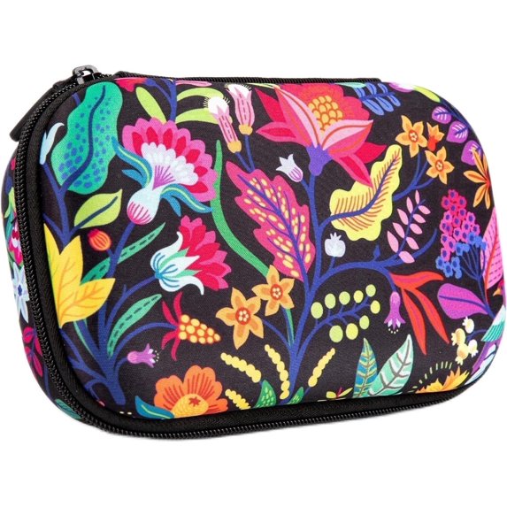 ZIPIT Flowers Pencil Box | Large Capacity Organizer Pencil Case with Printed Design | Lightweight, Machine Washable Storage Pouch