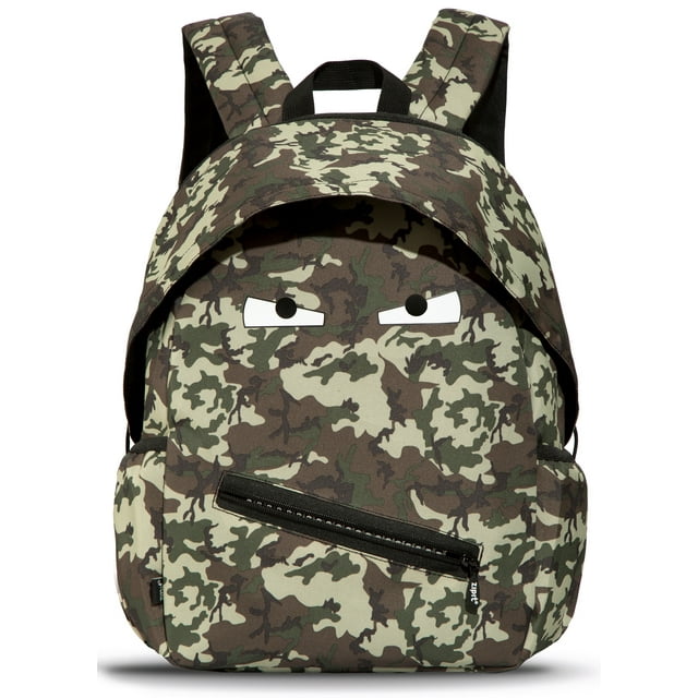 ZIPIT Grillz Backpack for Boys Elementary School & Preschool, Sturdy & Lightweight (Camo Green)