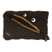 ZIPIT Grillz Large Pencil Case for boys, Holds Up to 60 Pens, Machine Washable, Made of One Long Zipper! Black