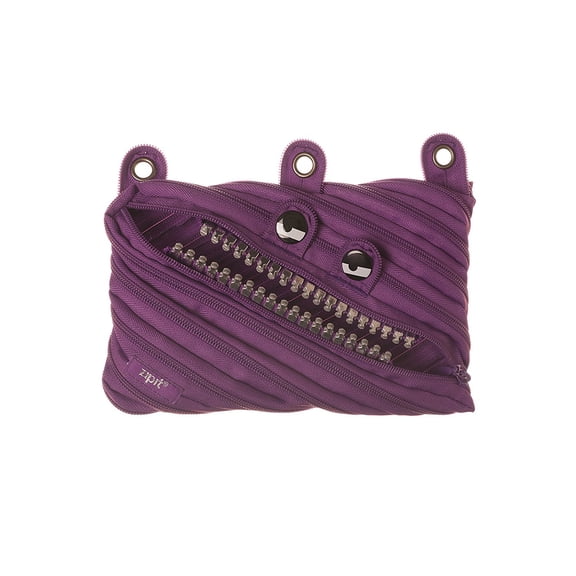 ZIPIT Grillz Monster Pencil Cases with Scissors & Sharpener, Purple