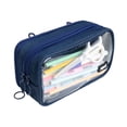 thumbnail image 1 of ZIPIT Half & Half Pencil Case | Aesthetic Pencil Pouch for College and Office (Jeans), 1 of 7