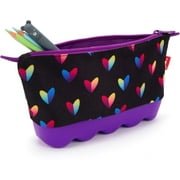 ZIPIT Hearts Pencil Case for Girls | Silicone Large Capacity Pencil Pouch | Pencil Bag for School, College and Office
