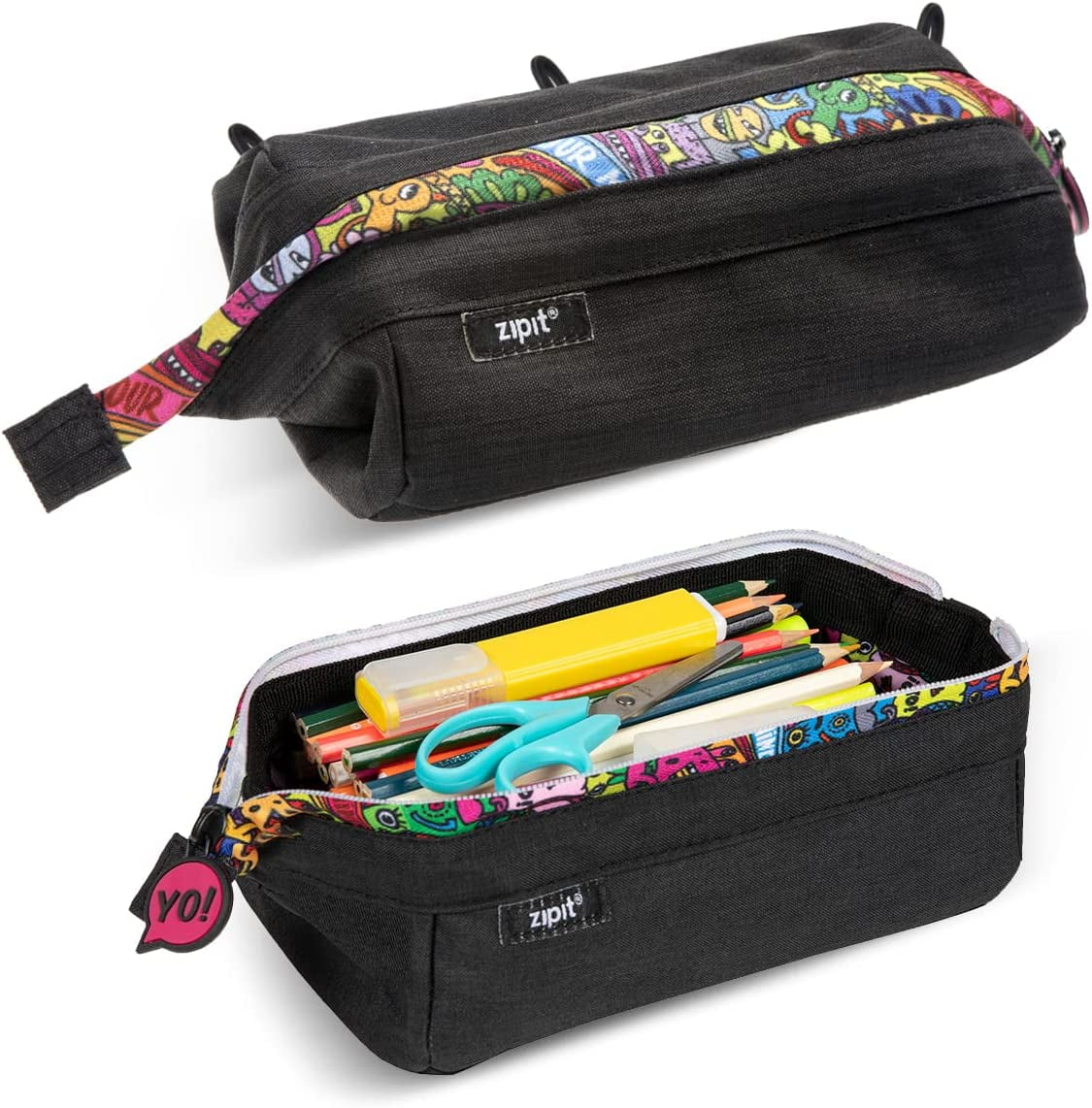  EASTHILL 2PC Big Capacity Pencil Case Pouch Large