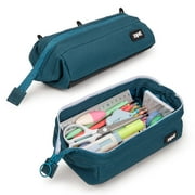 ZIPIT Lenny Pencil Case | Large Capacity Pencil Pouch | Aesthetic Case for College and Office (Teal)
