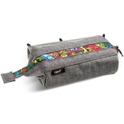 ZIPIT: Lenny Pencil Case - Grey & Doodles - Large Storage Capacity Zipper Pouch, Makeup-Stationery Bag, School, Washable Polyester, Kids-Teens-Adults