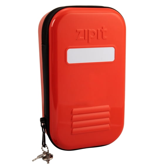 ZIPIT Lock Pencil Case | Lockable Tin Box | Large Capacity Red Pencil Box