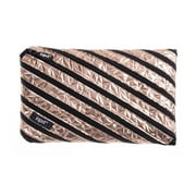 ZIPIT Metallic Large Pencil Case for Girls, Large Capacity Pouch, Holds up to 60 Pens, Made of One Long Zipper! (Rose Gold)