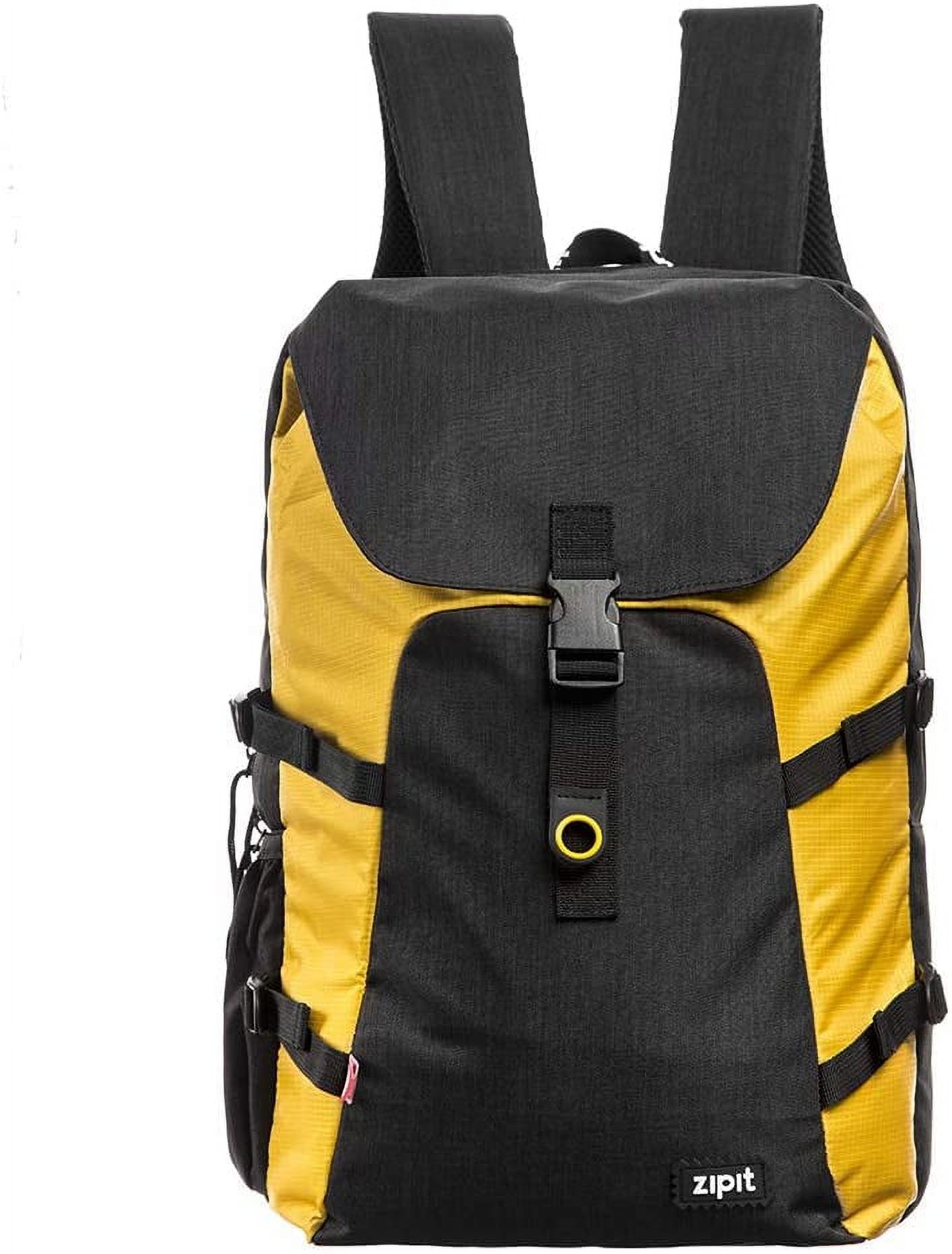 ZIPIT Metro Backpack, High School and College Bag, Padded Laptop Compartment, Sturdy and Lightweight (Black & Yellow) - image 1 of 10