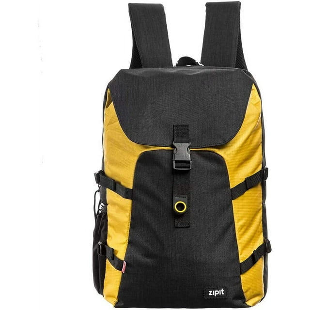 ZIPIT Metro Backpack, High School and College Bag, Padded Laptop Compartment, Sturdy and Lightweight (Black & Yellow)