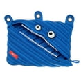 thumbnail image 1 of ZIPIT Monster 3-Ring Binder Pencil Pouch, Large Capacity Pen Case for Kids and Teens, Made of One Long Zipper! (Blue), 1 of 9