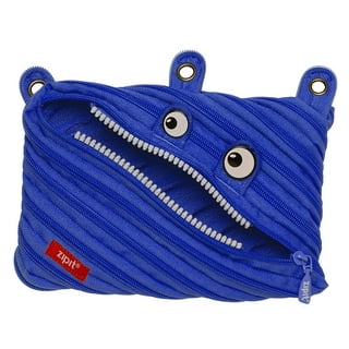 ZIPIT Monster Pencil Case for Boys, Holds up to 30 Pens, Made of One Long  Zipper! (Blue)