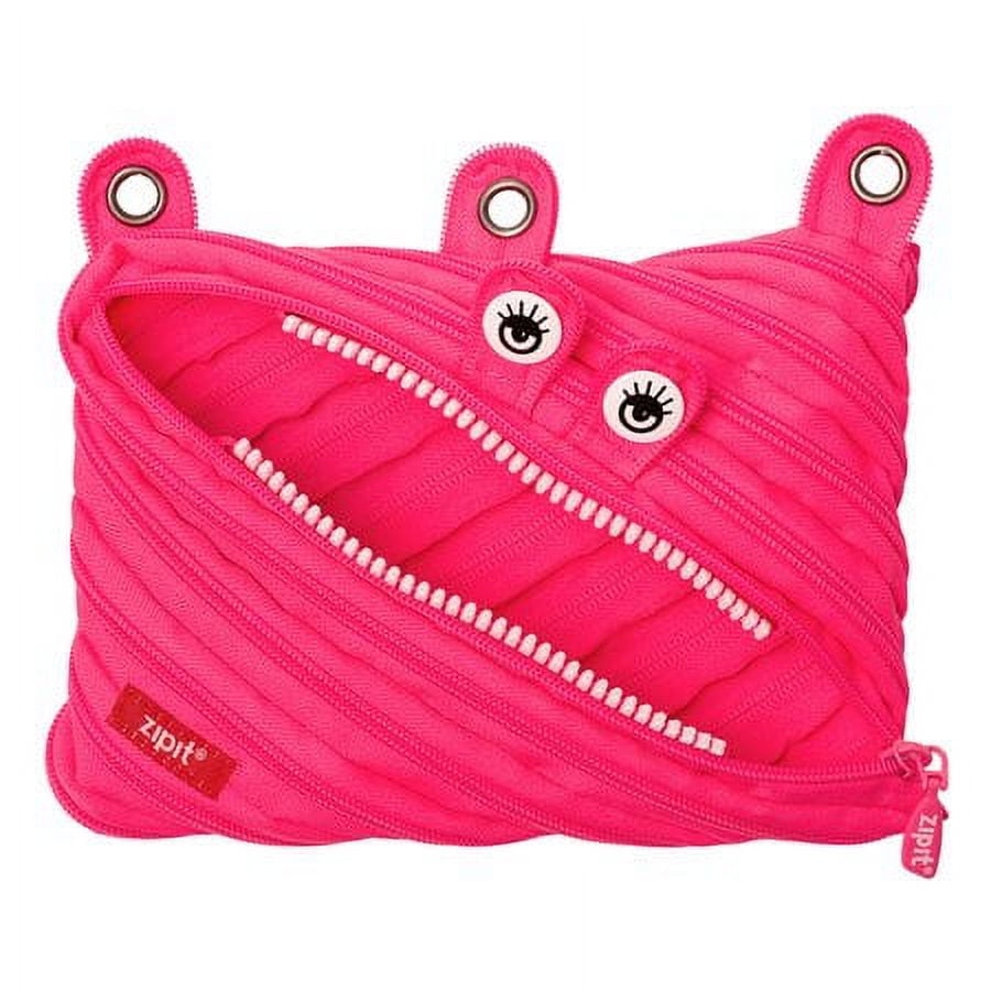 ZIPIT Monster 3-Ring Binder Pencil Pouch for Girls, Large Capacity Pen Case,  Made of One Long Zipper! (Pink) - Walmart.com