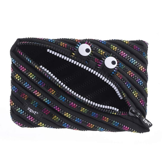 ZIPIT Monster Large Pencil Case for Kids, Cute Pencil Pouch for Boys & Girls, Black