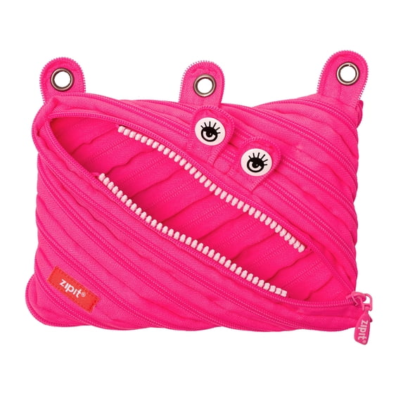 ZIPIT Monster Pencil Case | 3-Ring Binder Pencil Pouch (Pink)