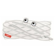 ZIPIT Monster Pencil Case, Clear Pencil Pouch, Holds up to 30 Pens, Made of One Long Zipper! (Clear White)