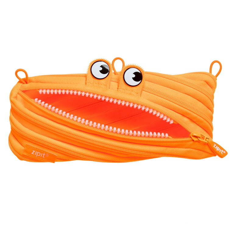 ZIPIT Monster Pencil Case for Kids, Pencil Pouch for School, Pencil Bag for  Boys and Girls (Orange)