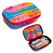 ZIPIT POP Pencil Box, Silicon Sensory Fidget Push It Case, Large Capacity Pencil Case (Colorful)