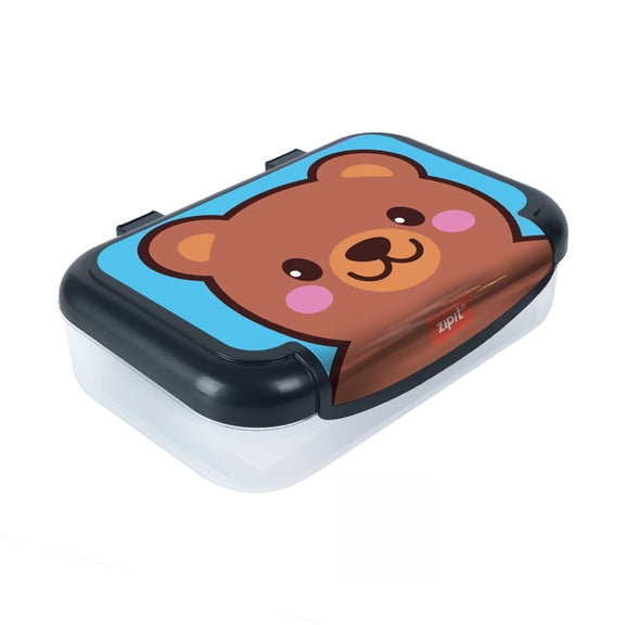 ZIPIT Recycled Plastic Teddy Bear Pencil Box for Elementary and Preschool