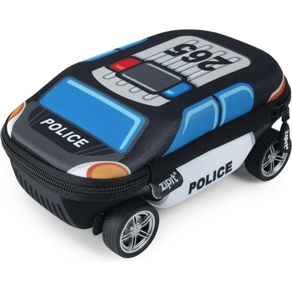 ZIPIT Police Car Pencil Case for Boys, Large Capacity Pencil Box for School