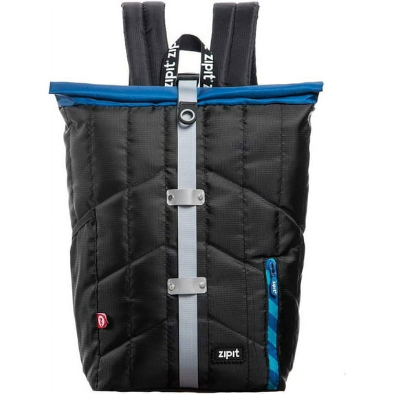 ZIPIT Puffer Backpack, High School and College Bag, Padded Laptop Compartment, Tear Resistant (Black)