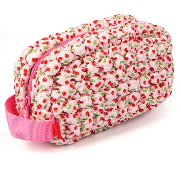 ZIPIT Puffy Pencil Case for Girls, Soft Quilted Pencil Pouch with Zipper, Aesthetic Stationery Organizer for School, Cosmetics & Travel
