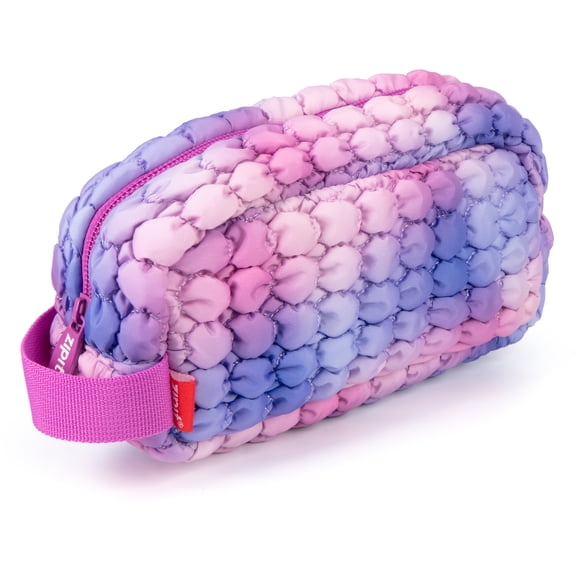 ZIPIT Puffy Pencil Case for Girls, Soft Quilted Pencil Pouch with Zipper, Aesthetic Stationery Organizer for School, Cosmetics & Travel