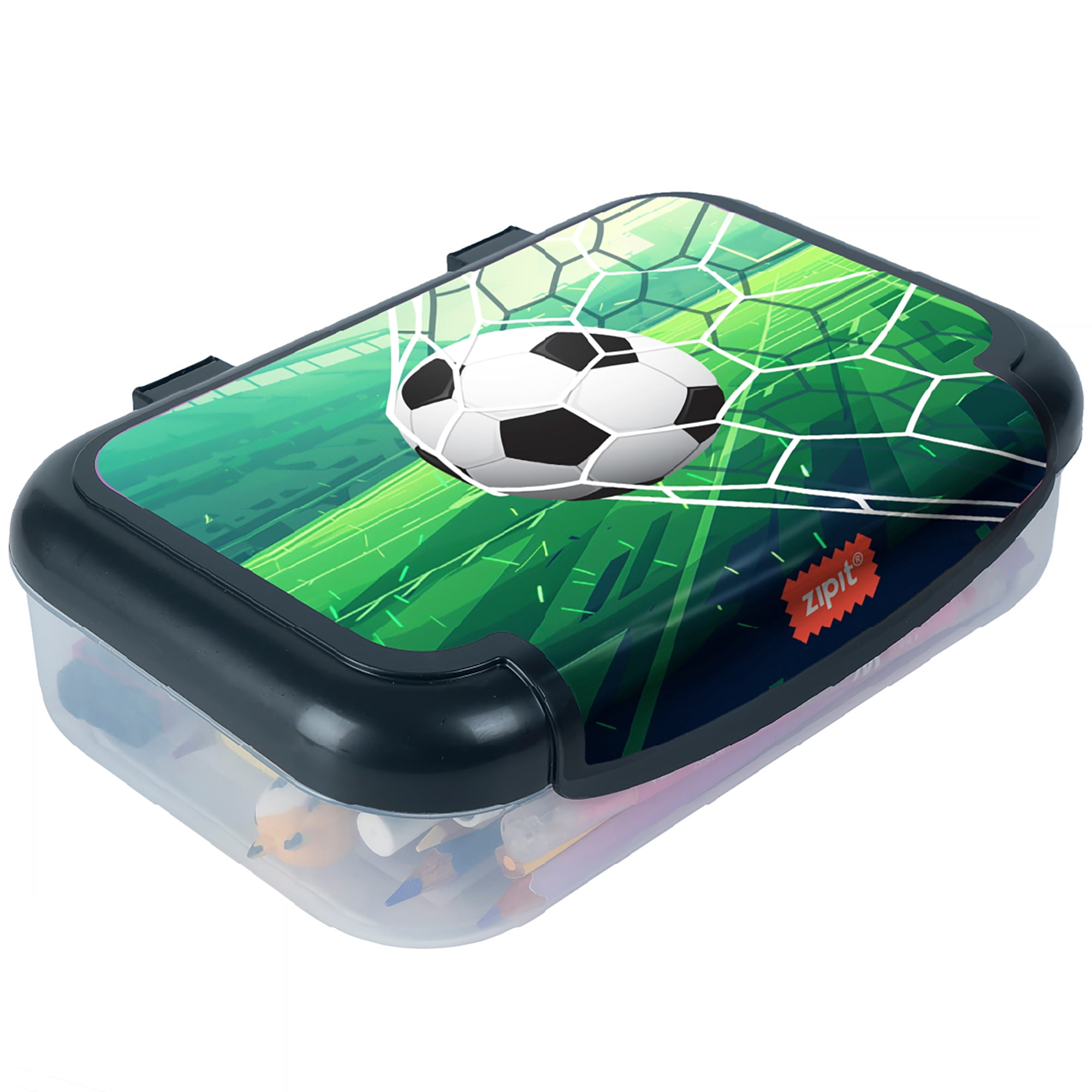 ZIPIT: Recycled Plastic Pencil Box - Soccer - Large Capacity Case
