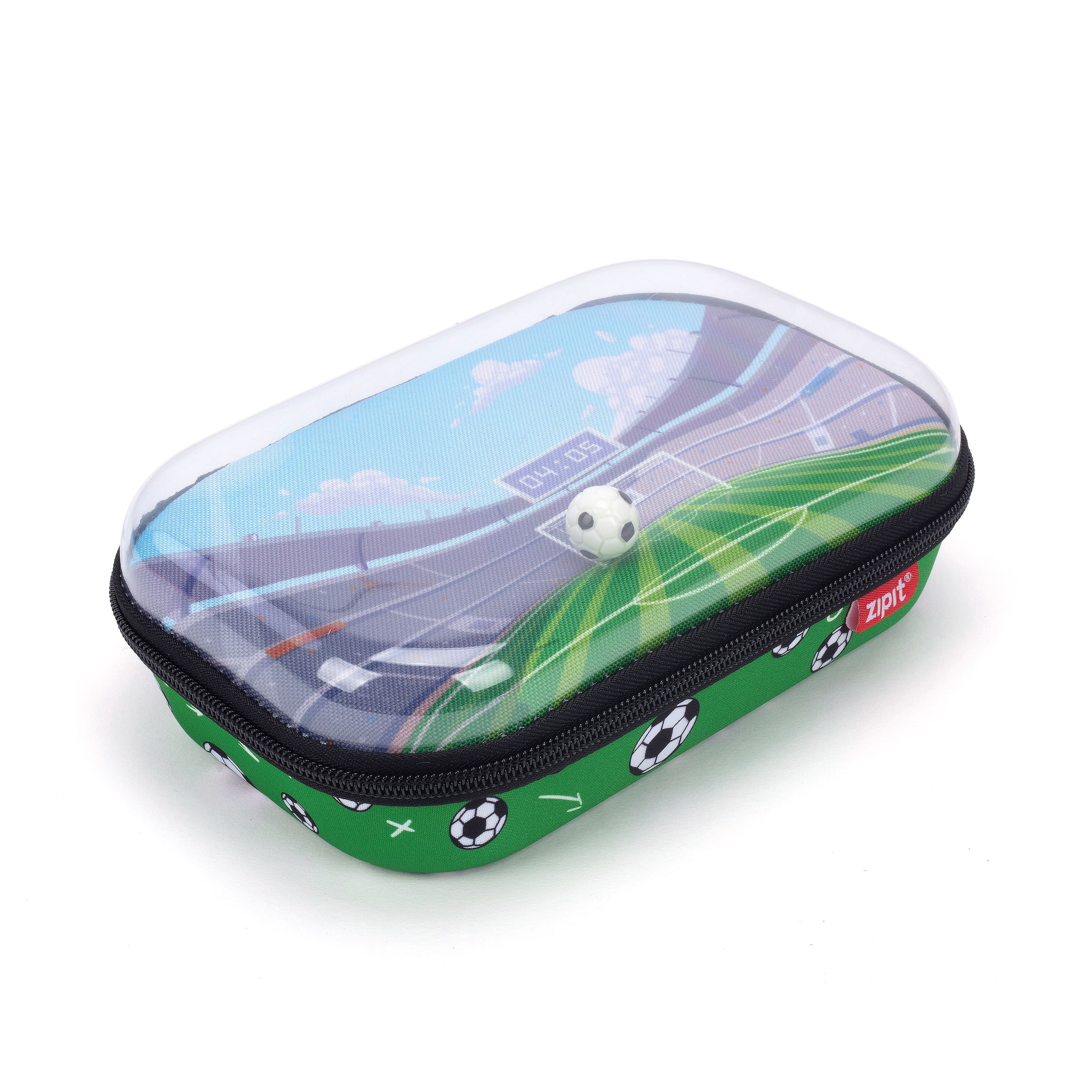 ZIPIT Soccer Pencil Box for Boys with Clear Top for Elementary School