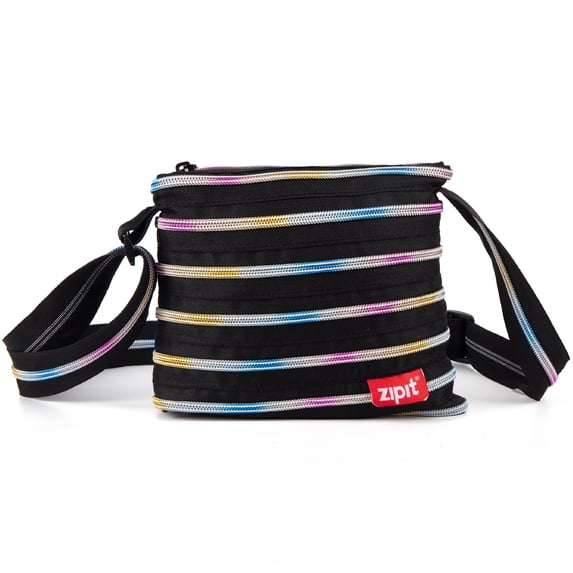 ZIPIT Shoulder Bag for Girls, Adjustable Crossbody Purse, Gift Box Included, Black