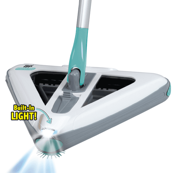 Zippi Sweeper Pro - Lightweight Sweeper, Perfect for Hardwood and Tile, Triangular Design Allows for Sweeping in Corners