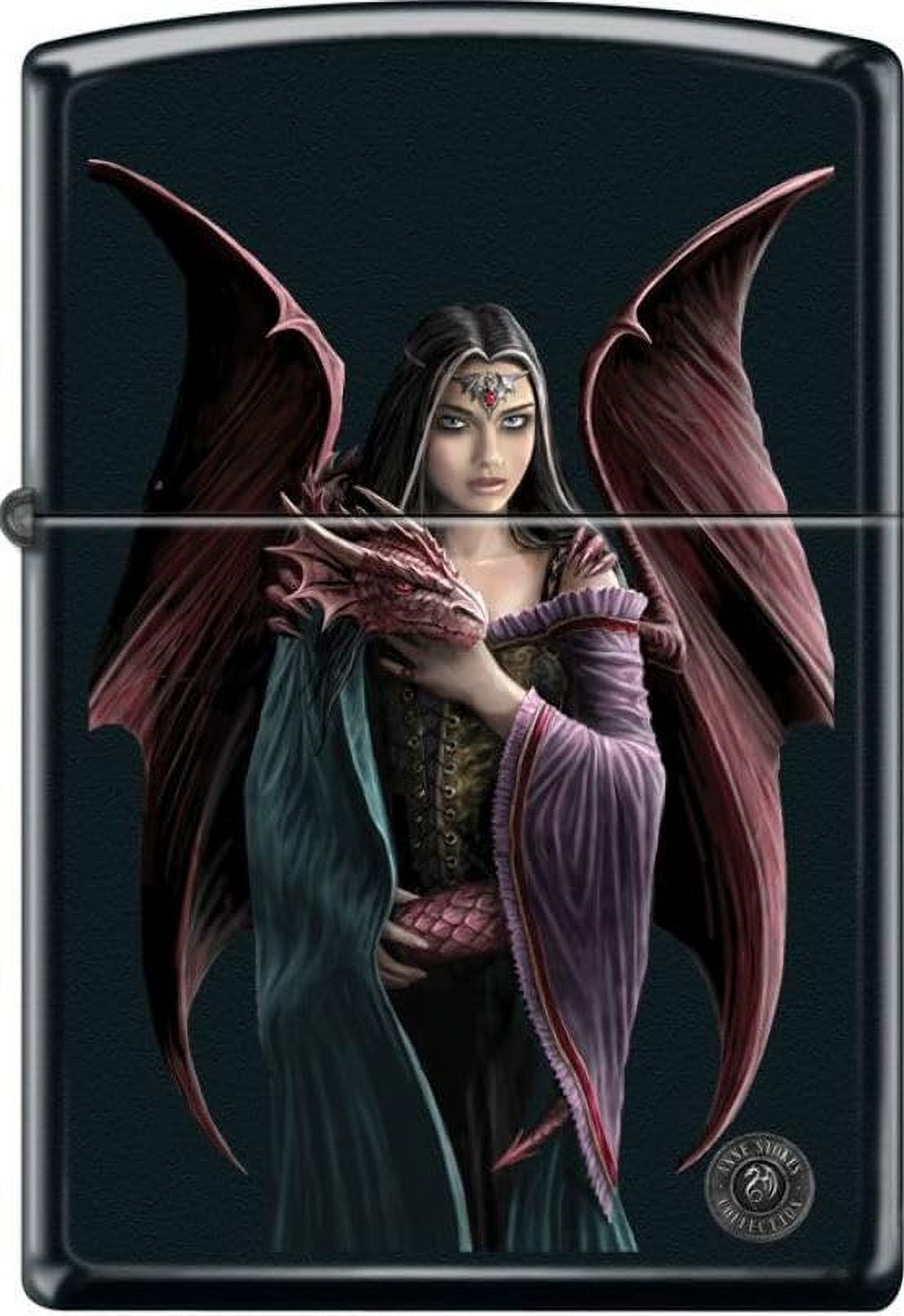Pro-Cut ZIP-218CI406571 2024 Zippo Anne Stokes Dragon Woman Lighter, Black Matte