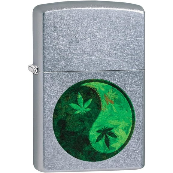 ZIPPO Custom Yin Yang Leaf Street Chrome