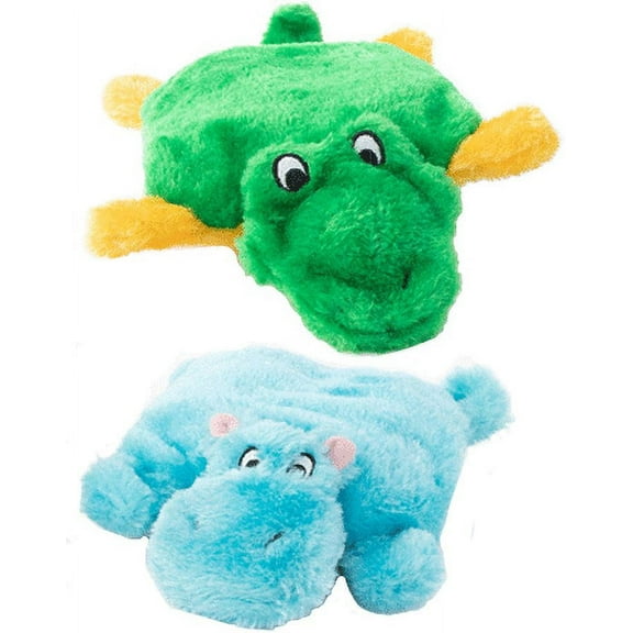 ZIPPY PAWS Squeakie Pad 2-Pack Hippo & Alligator