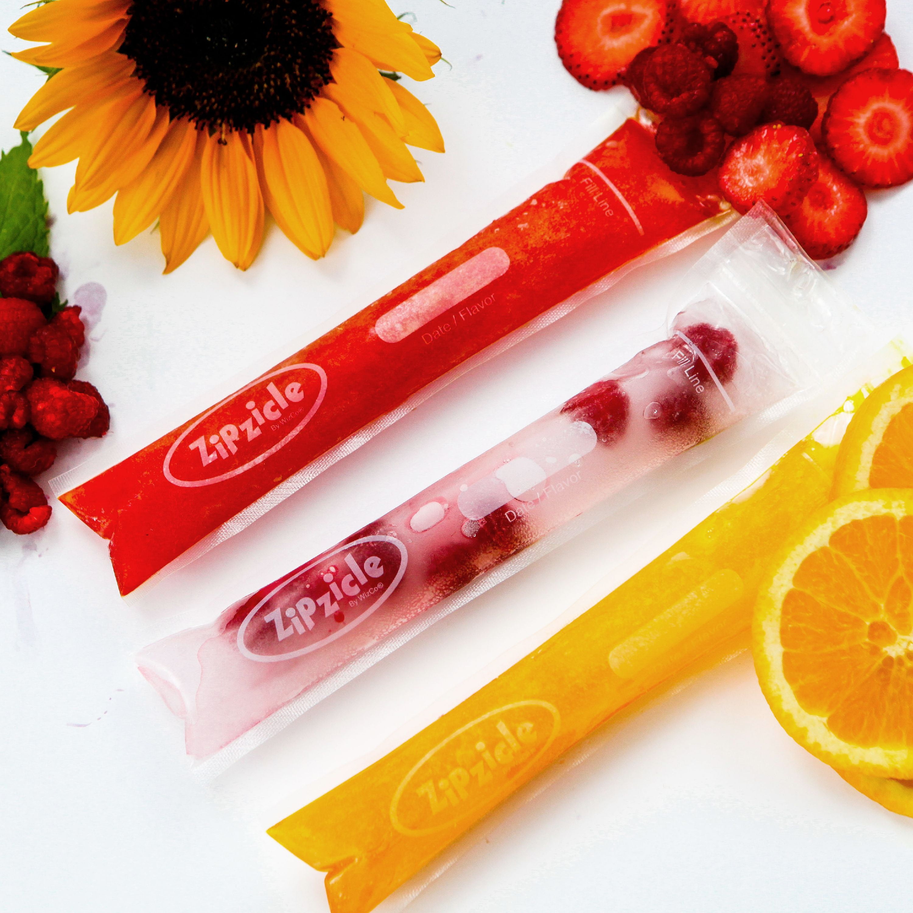 ZIPZICLE Ice Pop Pouches (100 pack), clear with reclosable ziptop