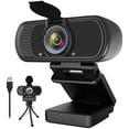 thumbnail image 1 of ZIQIAN 1080P Webcam with Microphone, HD Webcam Web Camera with Tripod Stand, Widescreen USB Computer Camera-Black, 1 of 9