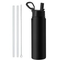 ZIQIAN 24oz Sports Thermos Bottle, Double Insulated ​Metal Water Bottle with Straw Lid And Flip Lid! Hot/Cold Vacuum Insulated Stainless Steel Bottle. BPA-Free Leakproof Water Bottles - With Straw