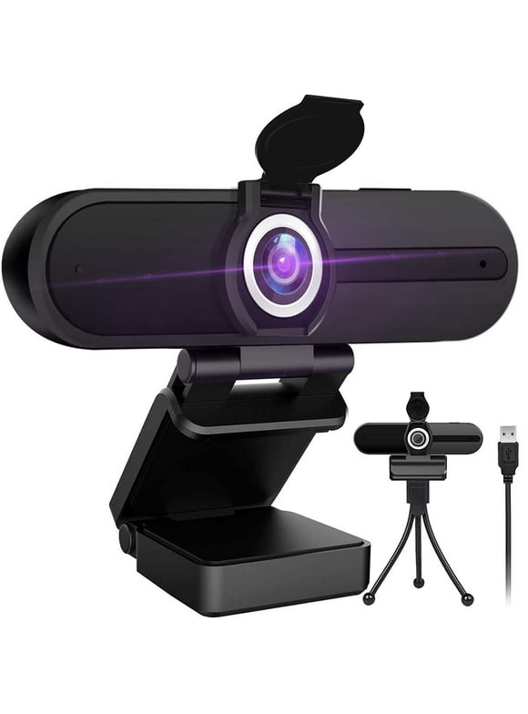 ZIQIAN 4K/8MP HD Webcam - Desk Top Camera/Gaming Pc Camera/Pro Streaming Web Camera/ Xbox Camera/Webcam with Microphone with Privacy Cover and Tripod-Black