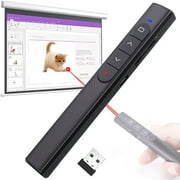 ZIQIAN Presentation Clicker with Red Pointer for Cats, 100FT USB Presentation Remote Control, Volume Control Hyperlink Wireless Presenter Remote, Slide PowerPoint Clicker for Mac/Win/Computer/Laptop