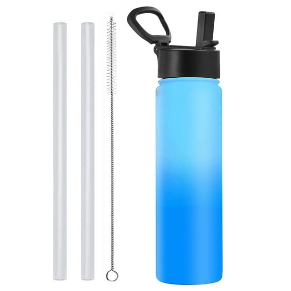 ZIQIAN Stainless Steel  Water Bottle - 24 oz Insulated Double Wall Vacuum Leak Proof Metal Water Flask- Leak proof Keep Hot/Cold - Stainless Steel Gym & Sport Bottles for Men, Women & Kids-Blue