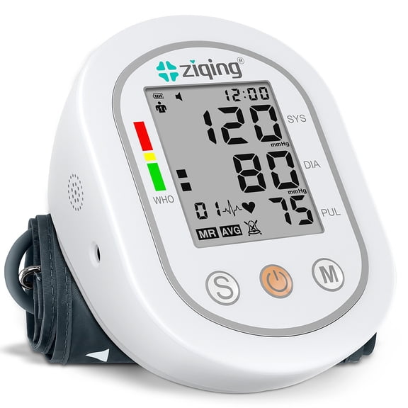 ZIQING Upper Arm Blood Pressure Monitor - Automatic Digital BP Machine with Voice Broadcast, Dual User 299 Memory,  Irregular Heartbeat Detection, Adjustable Cuff for Home & Senior Care