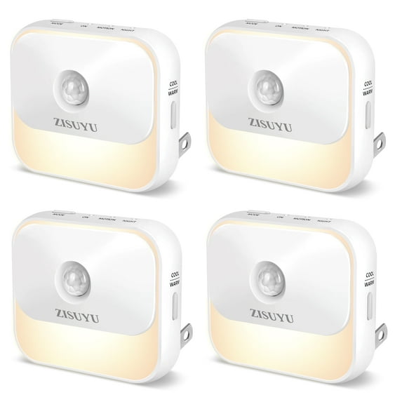 ZISUYU 4-Pack Dimmable Motion Sensor LED Night Lights for Adults & Kids