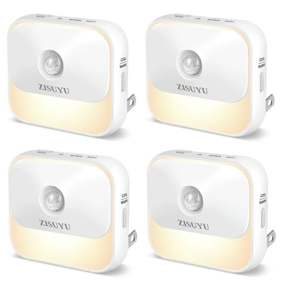 ZISUYU 4-Pack Dimmable Motion Sensor LED Night Lights for Adults & Kids