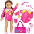 thumbnail image 1 of ZITA ELEMENT 18 Inch Doll Clothes Accessories Set - Doll Gymnastics Pink Leotard, Shoes, Gym Bag, Medal, Water Bottle & Hair Accessories for 18" Dolls  (No Doll), 1 of 7