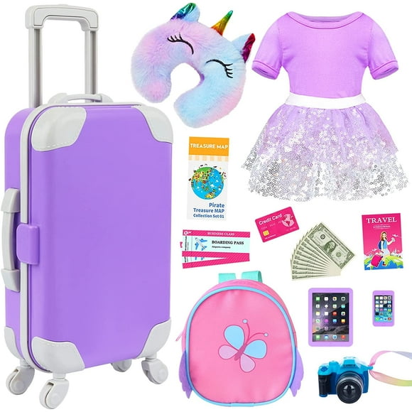 ZITA ELEMENT 18 Inch Doll Suitcase Travel Set with 23 Accessories