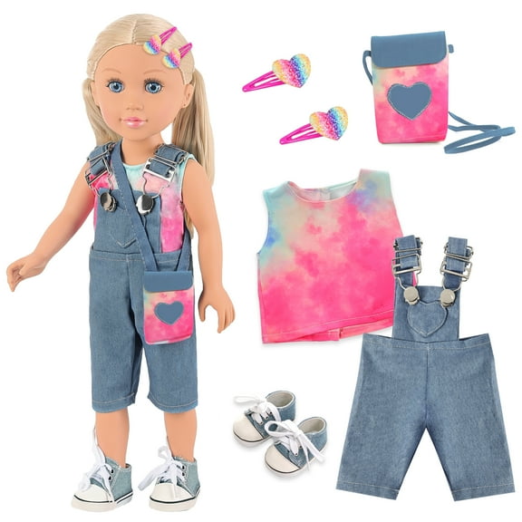 ZITA ELEMENT 18 Inch Girl Doll With Doll Accessories Playset - Clothes, Shoes, Bag & Hairpin - 18" Dolls Set Perfect for Girls and Kids (with Doll)